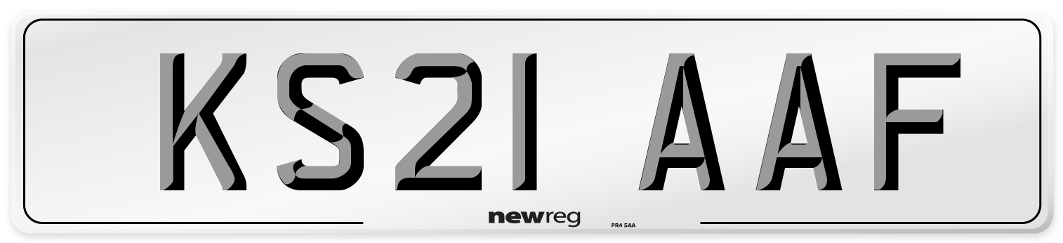 KS21 AAF Number Plate from New Reg